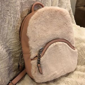 NWT Max Studio Pink Furry Backpack